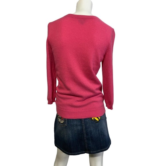 TALBOTS Womens Cashmere Sweater Crewneck Hot Pink Medium - Picture 9 of 12